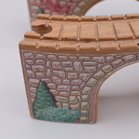 Arched Curved Viaduct Bridge Wooden Clickity Clack Thomas and Friends Used Fair - Picture 10 of 11